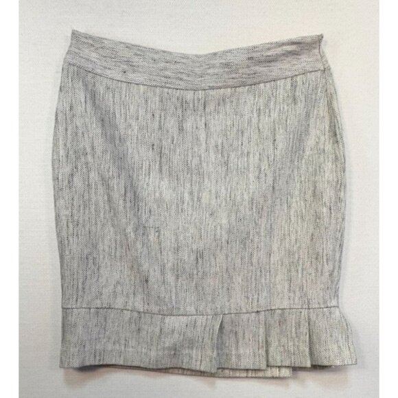 The Limited Career Pencil Skirt Size 8 Gray Black Textured Pleated Hem - Picture 1 of 11